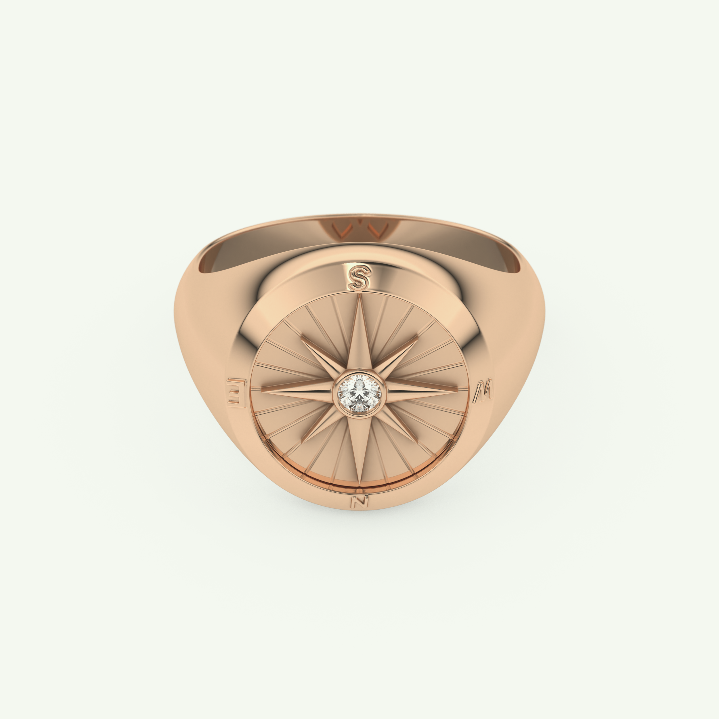 0.04 CT Round Shaped Compass Lab-Grown Diamond Wedding Band For Men 7