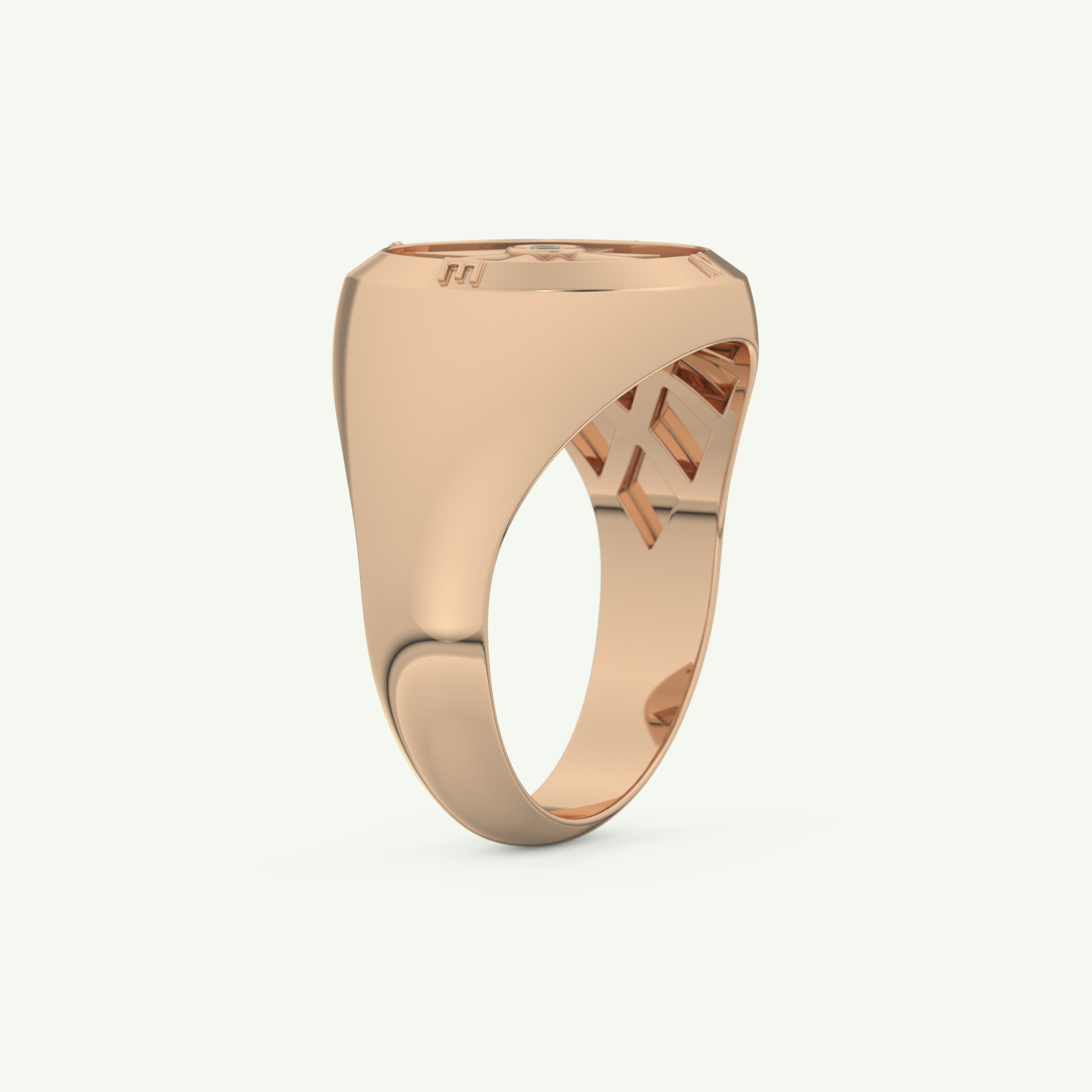 0.04 CT Round Shaped Compass Lab-Grown Diamond Wedding Band For Men 10