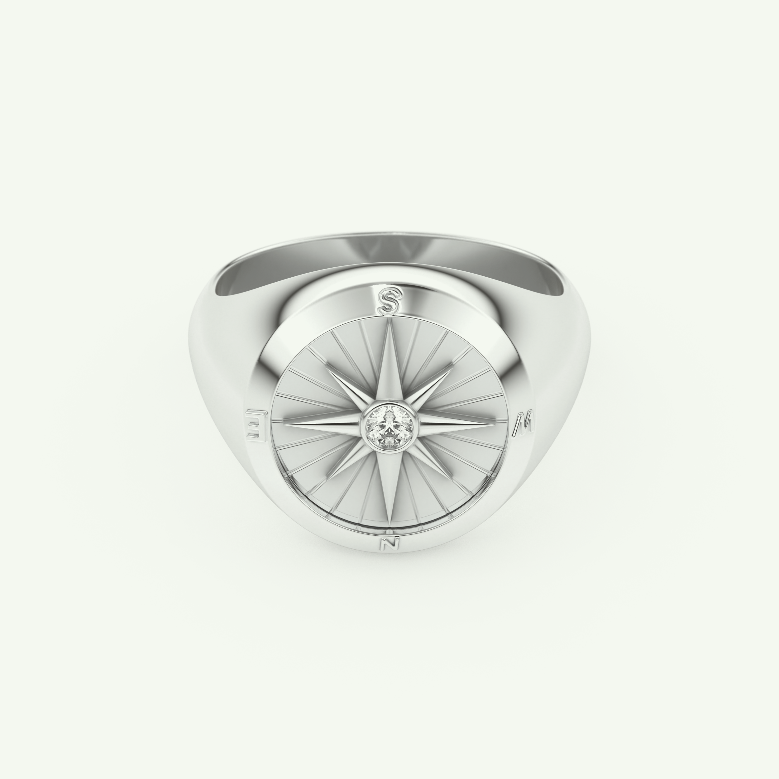 0.04 CT Round Shaped Compass Lab-Grown Diamond Wedding Band For Men 13