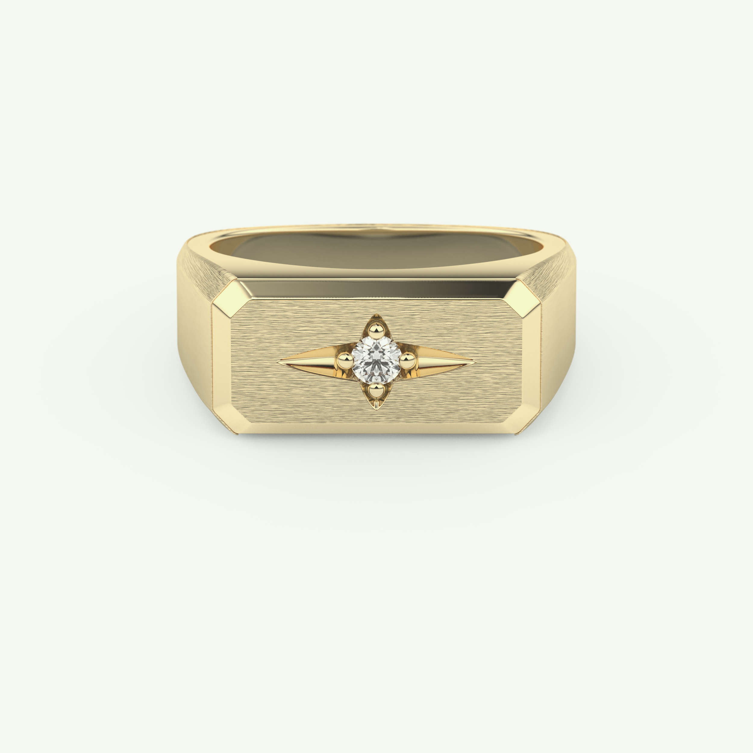 0.06 CT Round Shaped Signet Lab-Grown Diamond Wedding Band For Men 1