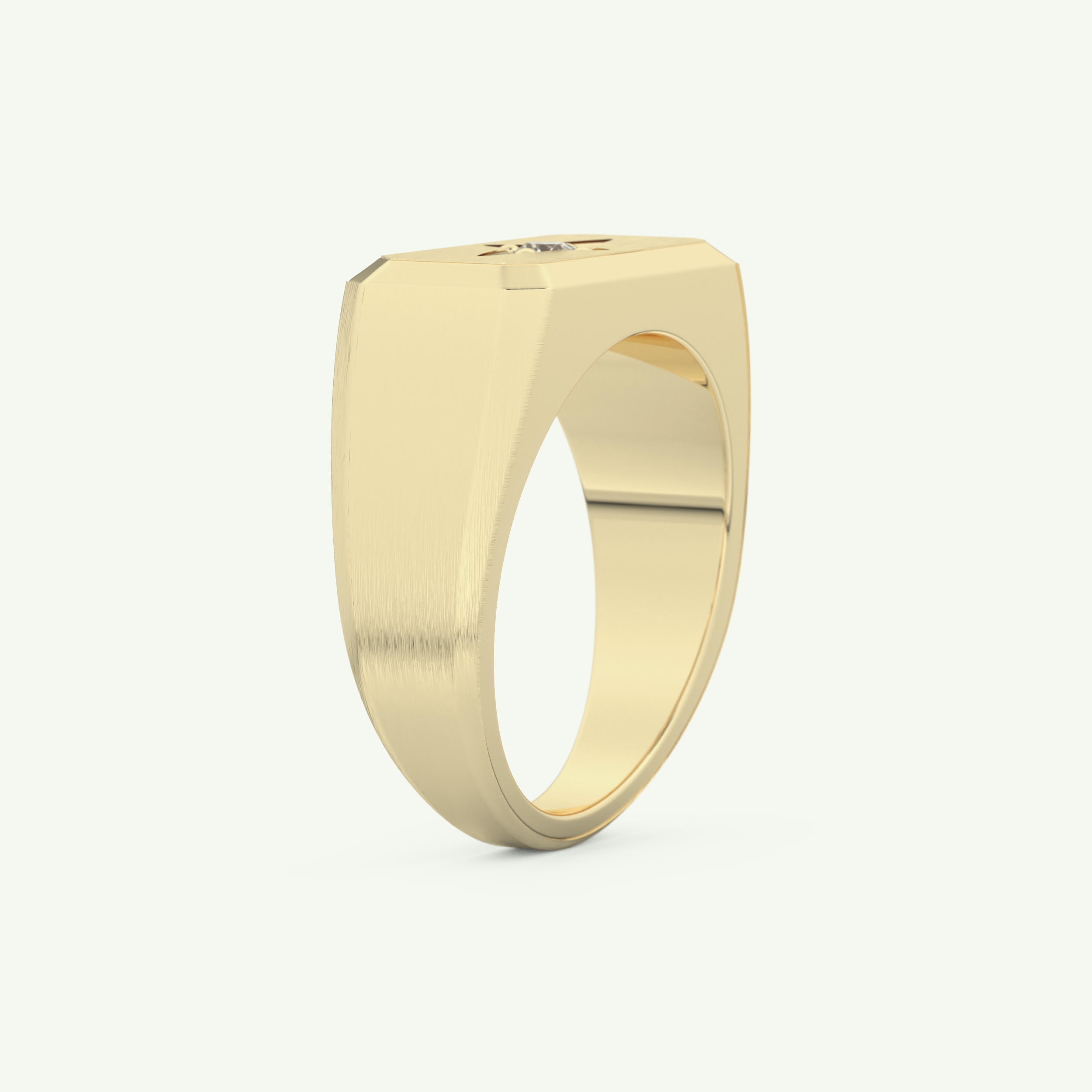 0.06 CT Round Shaped Signet Lab-Grown Diamond Wedding Band For Men 4