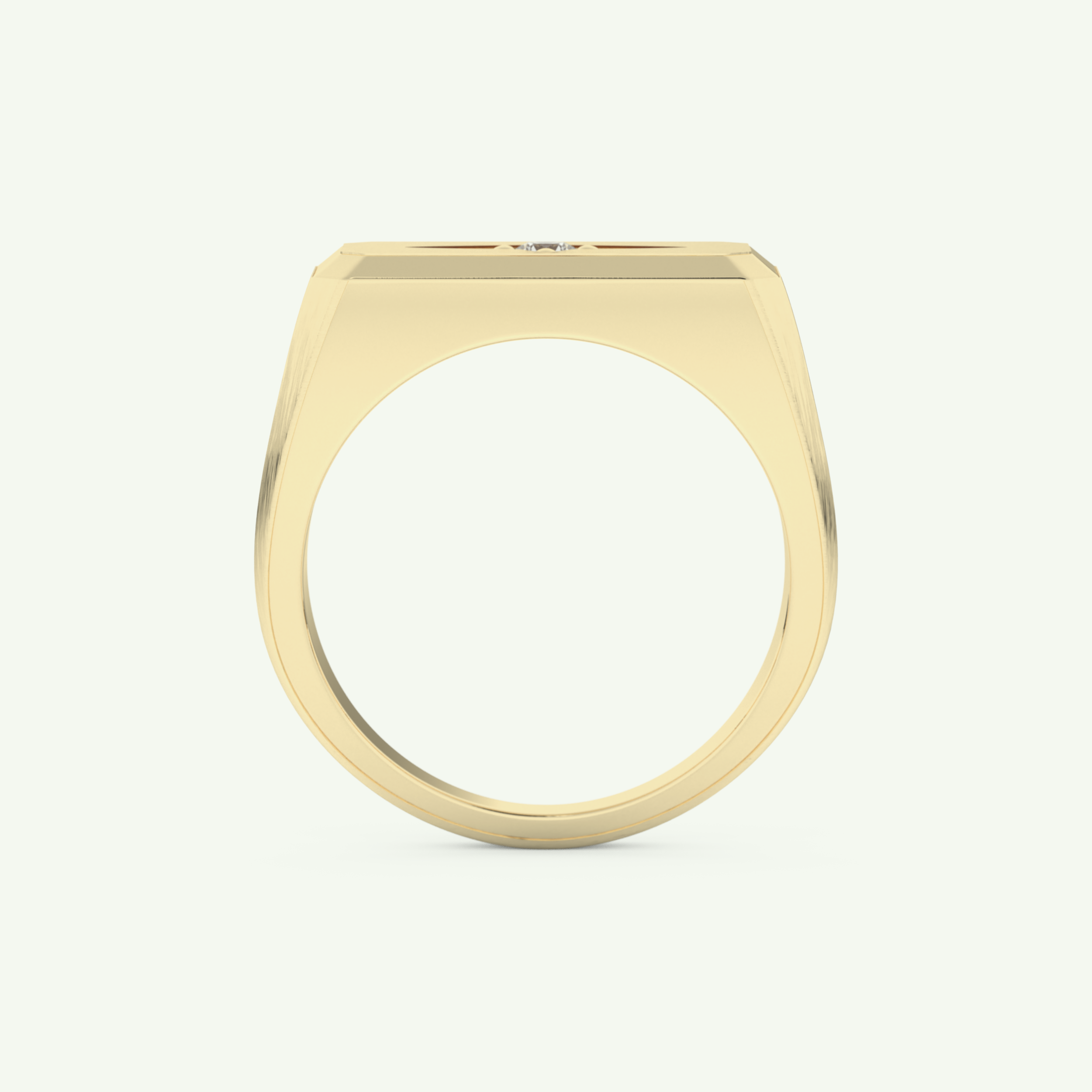 0.06 CT Round Shaped Signet Lab-Grown Diamond Wedding Band For Men 5