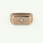 0.06 CT Round Shaped Signet Lab-Grown Diamond Wedding Band For Men 7