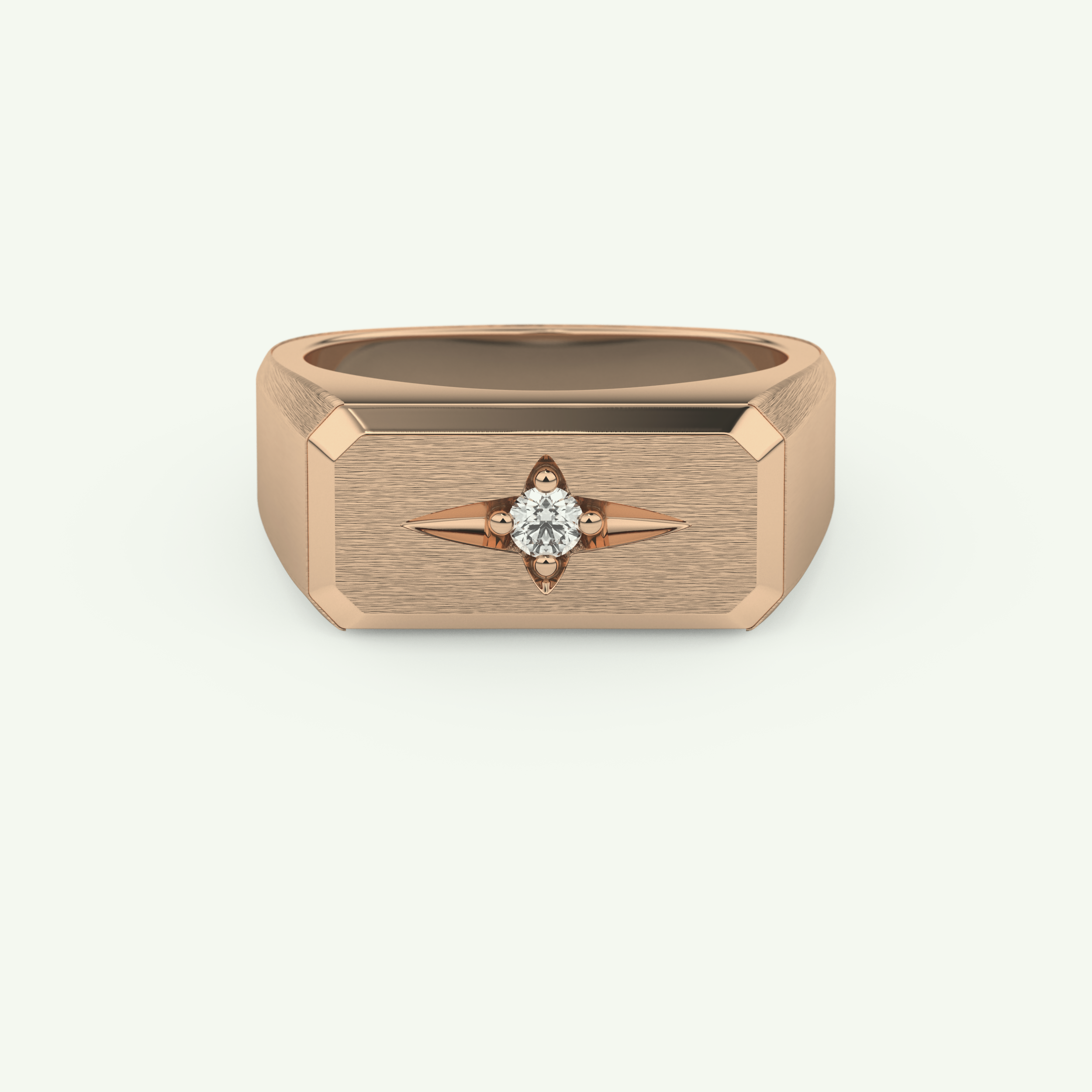 0.06 CT Round Shaped Signet Lab-Grown Diamond Wedding Band For Men 7