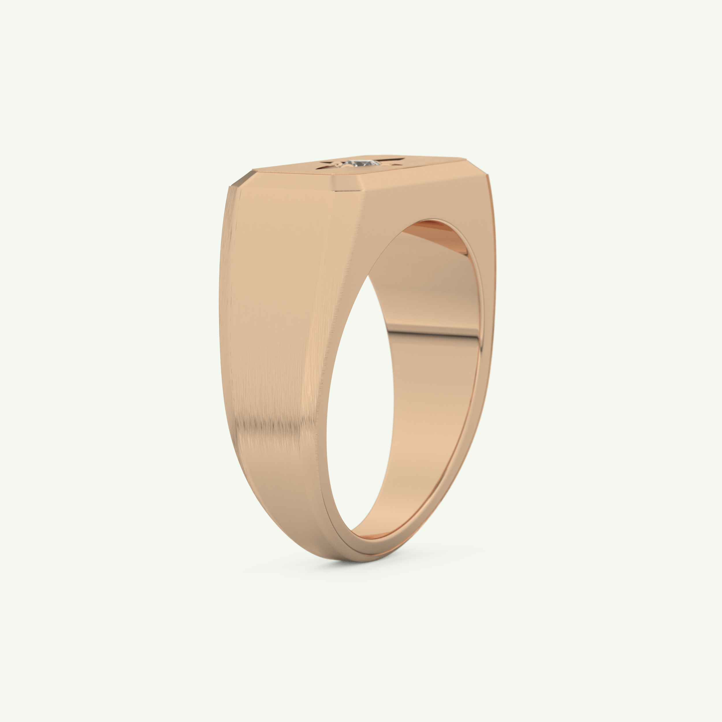 0.06 CT Round Shaped Signet Lab-Grown Diamond Wedding Band For Men 10