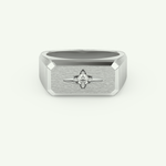 0.06 CT Round Shaped Signet Lab-Grown Diamond Wedding Band For Men 13