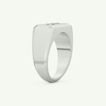 0.06 CT Round Shaped Signet Lab-Grown Diamond Wedding Band For Men 16