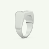 0.06 CT Round Shaped Signet Lab-Grown Diamond Wedding Band For Men 16
