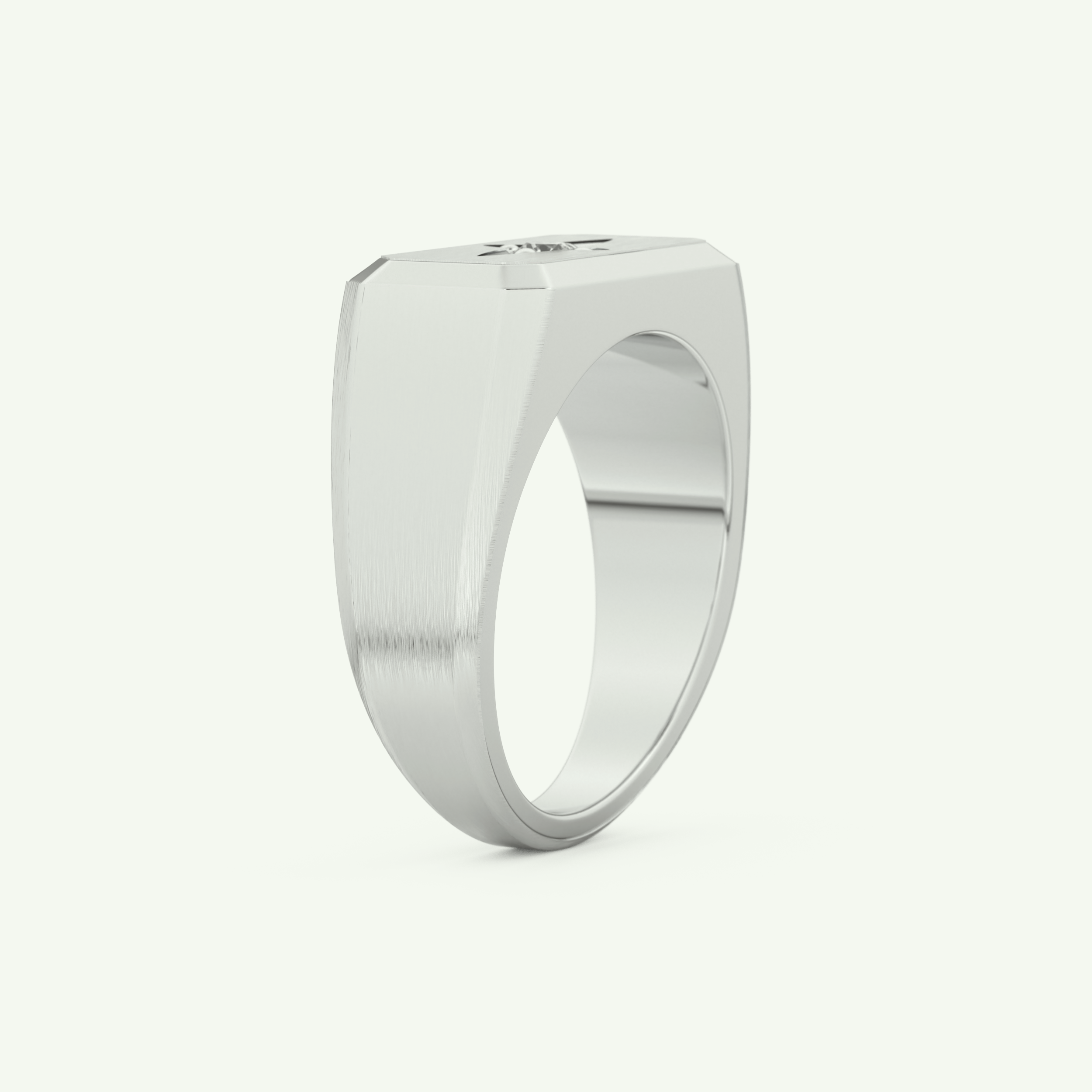 0.06 CT Round Shaped Signet Lab-Grown Diamond Wedding Band For Men 16