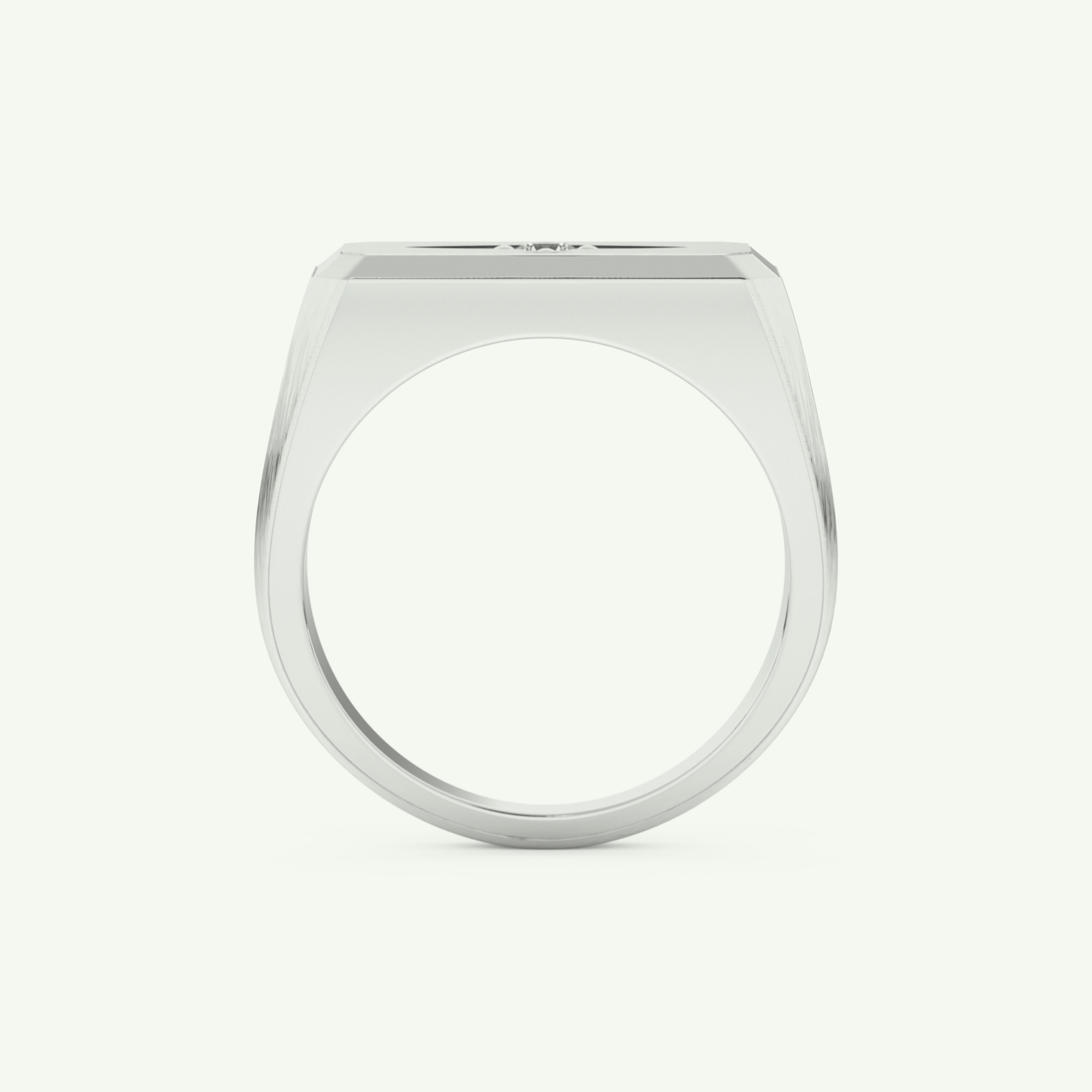 0.06 CT Round Shaped Signet Lab-Grown Diamond Wedding Band For Men 17