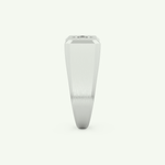 0.06 CT Round Shaped Signet Lab-Grown Diamond Wedding Band For Men 18