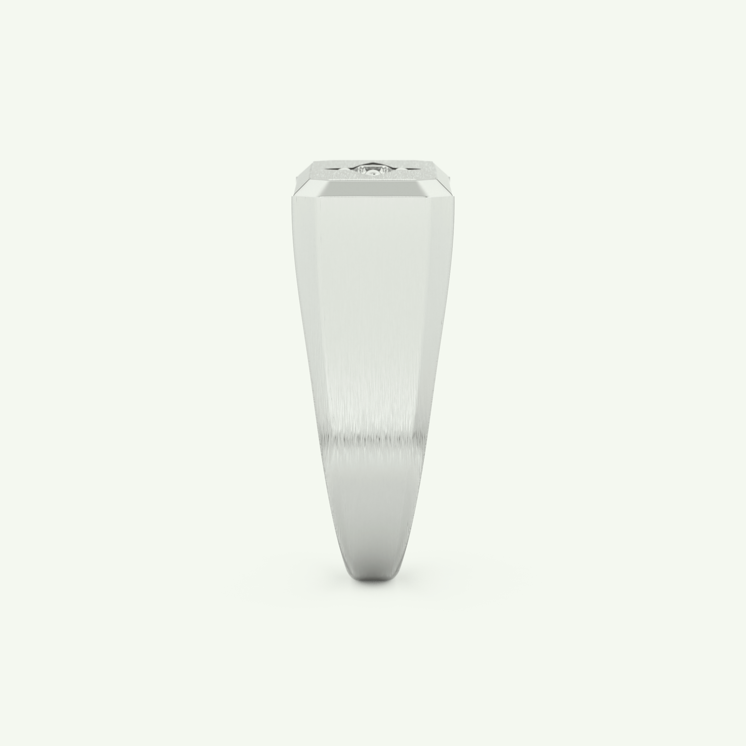 0.06 CT Round Shaped Signet Lab-Grown Diamond Wedding Band For Men 18