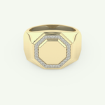 0.18 TCW Round Shaped Signet Lab-Grown Diamond Wedding Band For Men 1