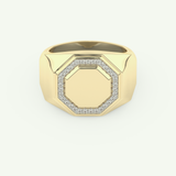 0.18 TCW Round Shaped Signet Lab-Grown Diamond Wedding Band For Men 1