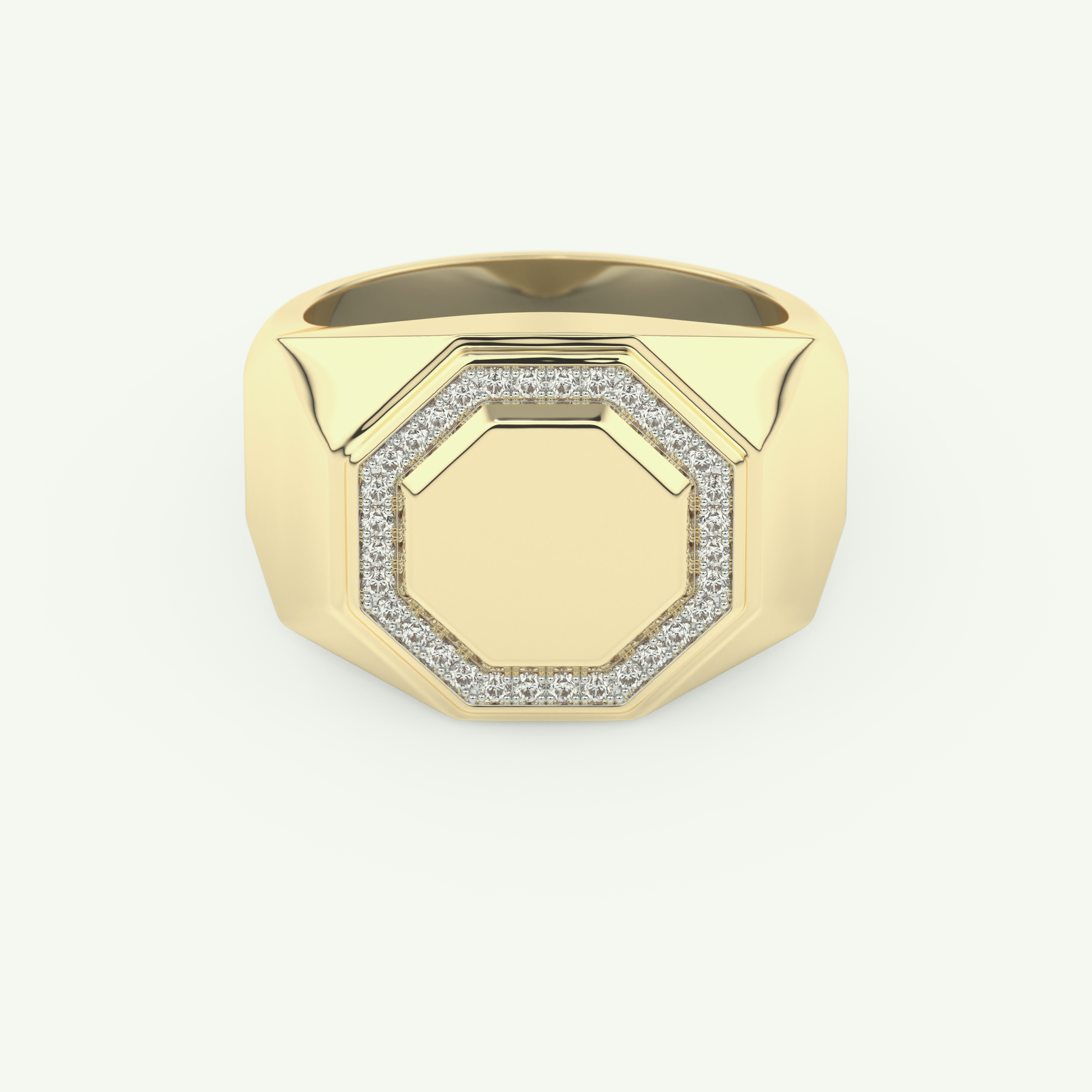 0.18 TCW Round Shaped Signet Lab-Grown Diamond Wedding Band For Men 1