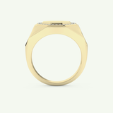 0.18 TCW Round Shaped Signet Lab-Grown Diamond Wedding Band For Men 5