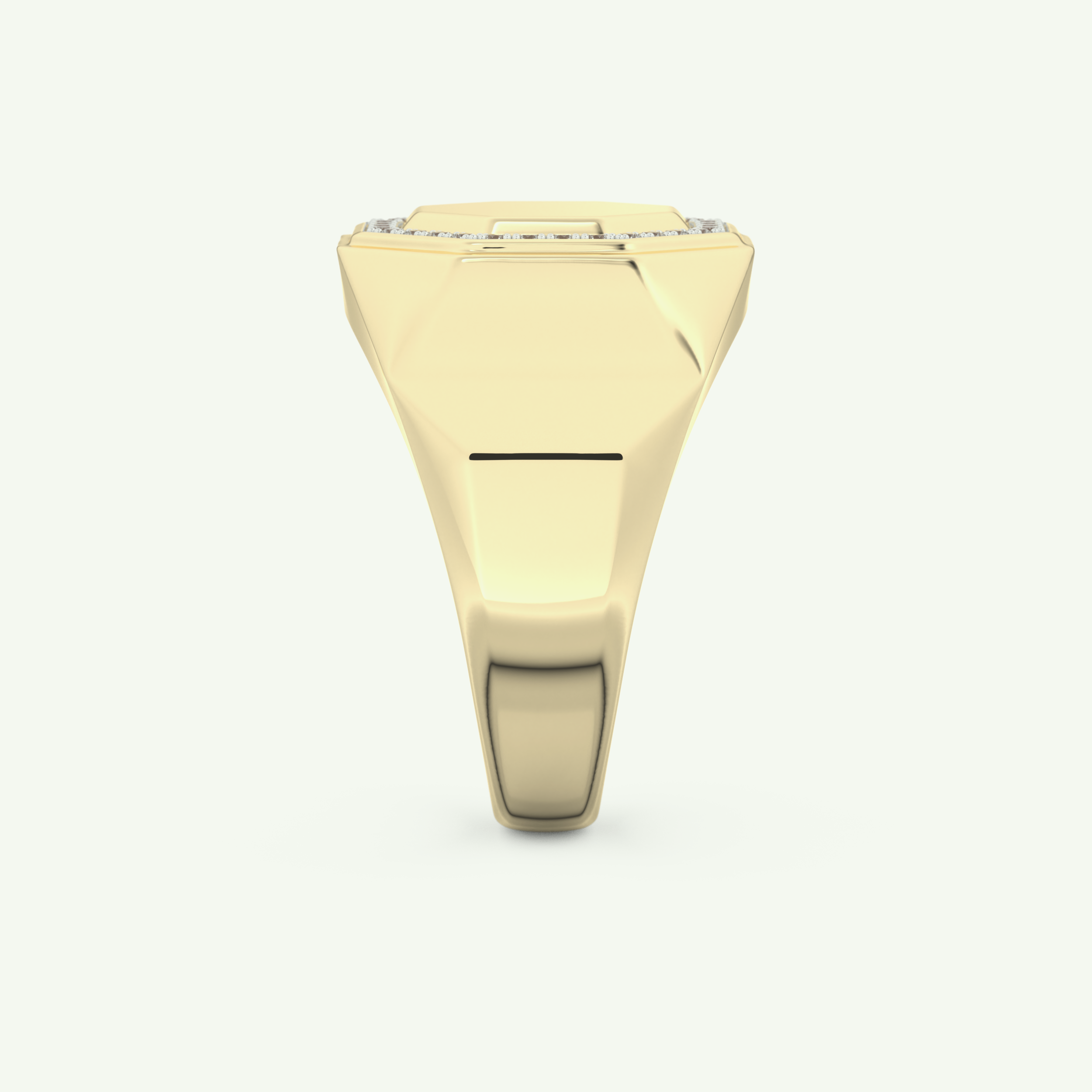 0.18 TCW Round Shaped Signet Lab-Grown Diamond Wedding Band For Men 6
