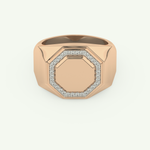 0.18 TCW Round Shaped Signet Lab-Grown Diamond Wedding Band For Men 7