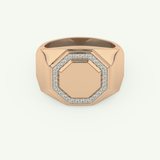 0.18 TCW Round Shaped Signet Lab-Grown Diamond Wedding Band For Men 7