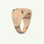 0.18 TCW Round Shaped Signet Lab-Grown Diamond Wedding Band For Men 10