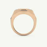 0.18 TCW Round Shaped Signet Lab-Grown Diamond Wedding Band For Men 11
