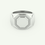 0.18 TCW Round Shaped Signet Lab-Grown Diamond Wedding Band For Men 13