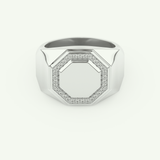 0.18 TCW Round Shaped Signet Lab-Grown Diamond Wedding Band For Men 13
