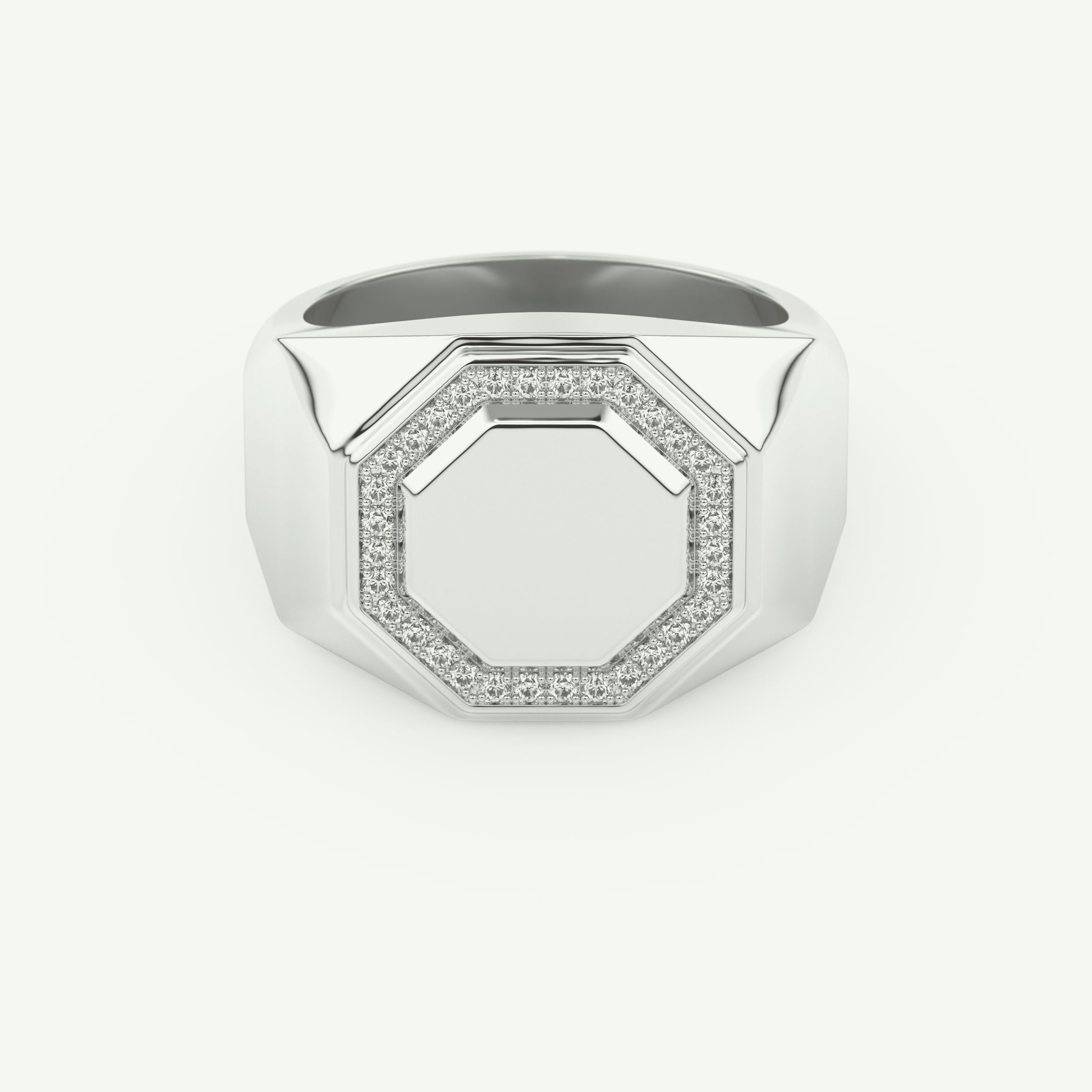 0.18 TCW Round Shaped Signet Lab-Grown Diamond Wedding Band For Men 13