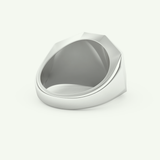 0.18 TCW Round Shaped Signet Lab-Grown Diamond Wedding Band For Men 15