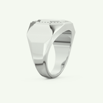 0.18 TCW Round Shaped Signet Lab-Grown Diamond Wedding Band For Men 16