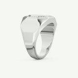 0.18 TCW Round Shaped Signet Lab-Grown Diamond Wedding Band For Men 16