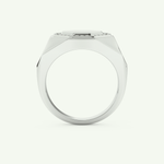 0.18 TCW Round Shaped Signet Lab-Grown Diamond Wedding Band For Men 17