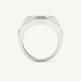 0.18 TCW Round Shaped Signet Lab-Grown Diamond Wedding Band For Men 17