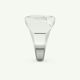 0.18 TCW Round Shaped Signet Lab-Grown Diamond Wedding Band For Men 18