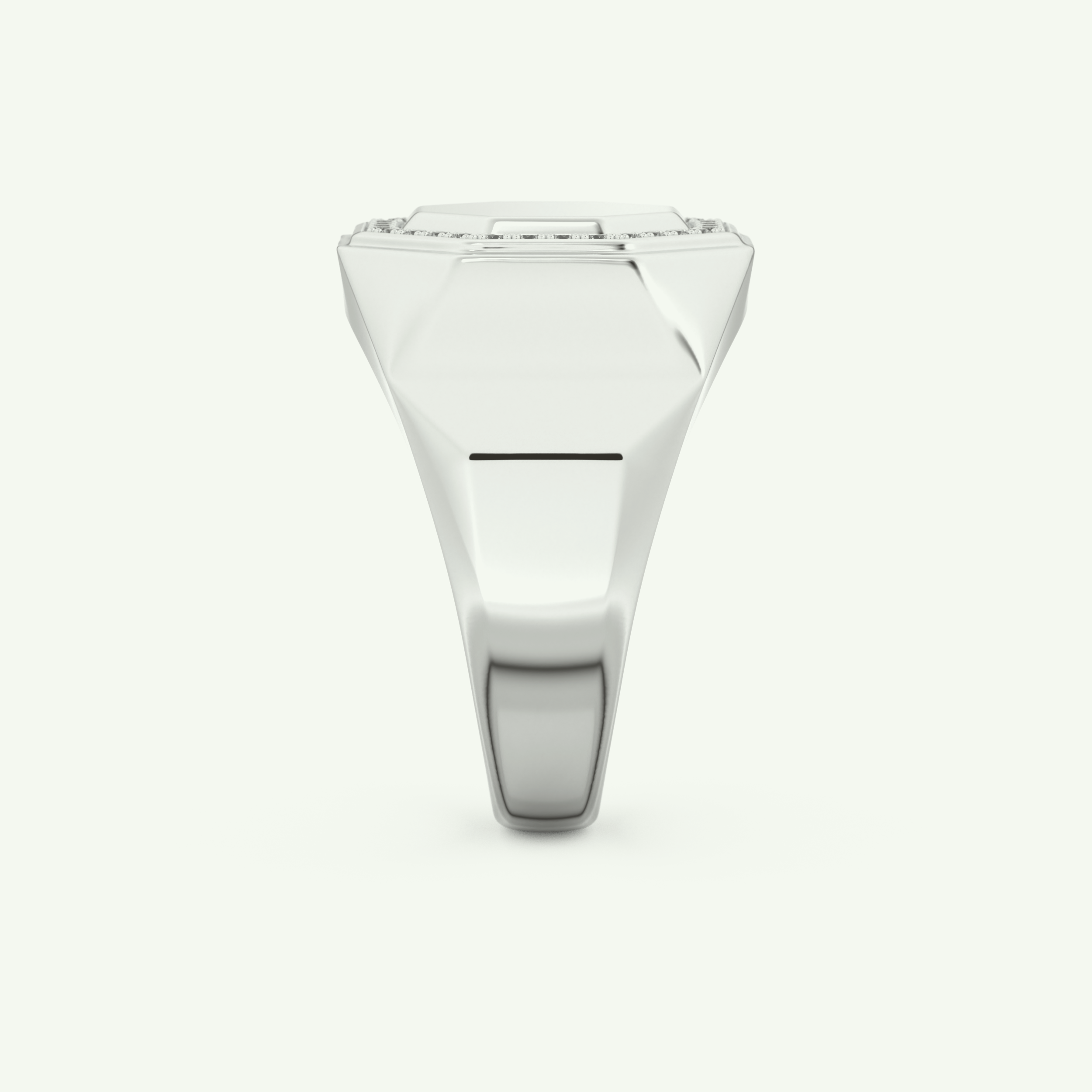 0.18 TCW Round Shaped Signet Lab-Grown Diamond Wedding Band For Men 18