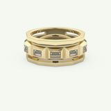 0.67 TCW Baguette Lab-Grown Diamond Five Stone Setting Wedding Band