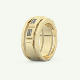0.67 TCW Baguette Lab-Grown Diamond Five Stone Setting Wedding Band