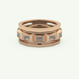 0.67 TCW Baguette Lab-Grown Diamond Five Stone Setting Wedding Band