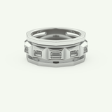 0.67 TCW Baguette Lab-Grown Diamond Five Stone Setting Wedding Band