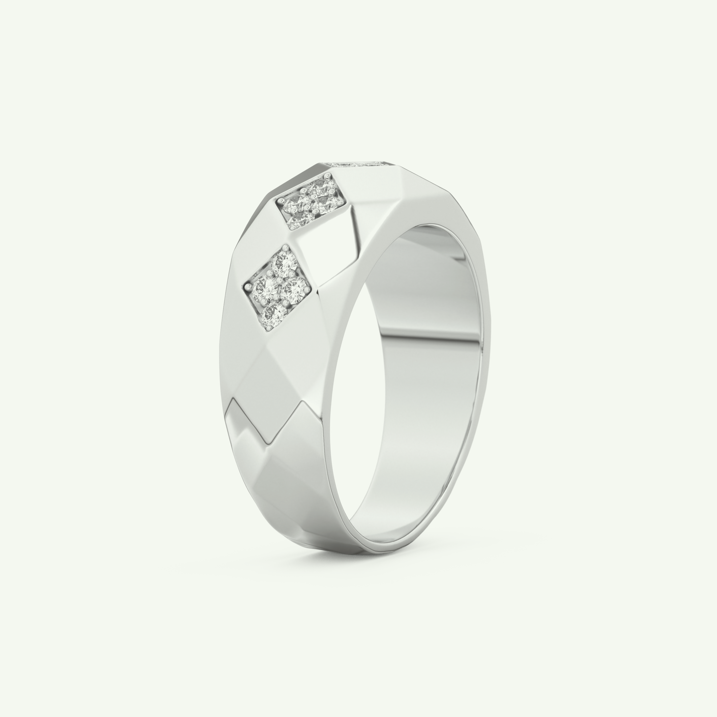 0.231 CT Round Shaped Multi Stone Lab-Grown Diamond Wedding Band For Men 16