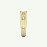 0.28 CT Round Shaped Flush Setting Lab Grown Diamond Wedding Band For Men 6