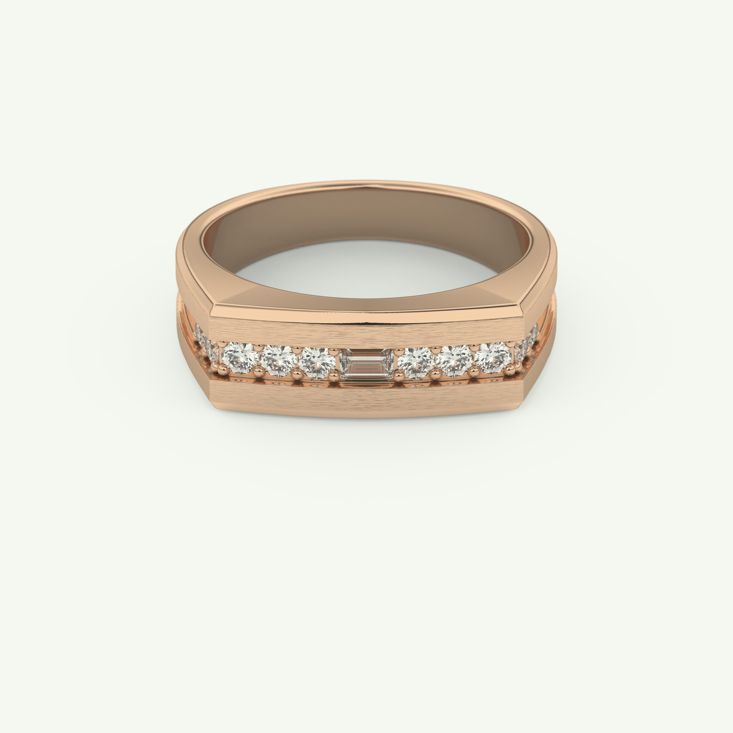 0.28 CT Round Shaped Flush Setting Lab Grown Diamond Wedding Band For Men 7