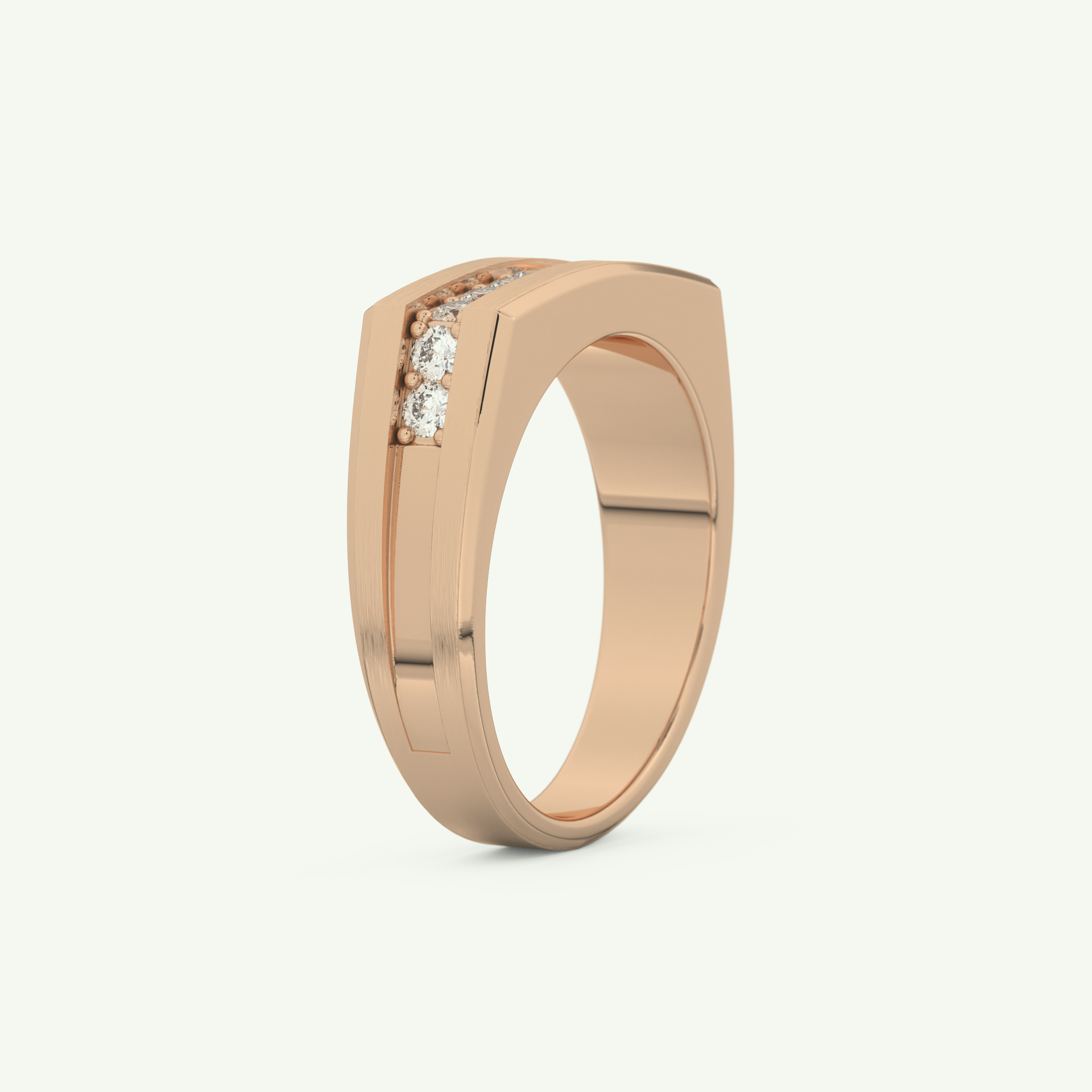 0.28 CT Round Shaped Flush Setting Lab Grown Diamond Wedding Band For Men 10