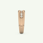 0.28 CT Round Shaped Flush Setting Lab Grown Diamond Wedding Band For Men 12
