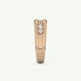 0.28 CT Round Shaped Flush Setting Lab Grown Diamond Wedding Band For Men 12