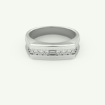 0.28 CT Round Shaped Flush Setting Lab Grown Diamond Wedding Band For Men 13