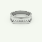 0.28 CT Round Shaped Flush Setting Lab Grown Diamond Wedding Band For Men 13