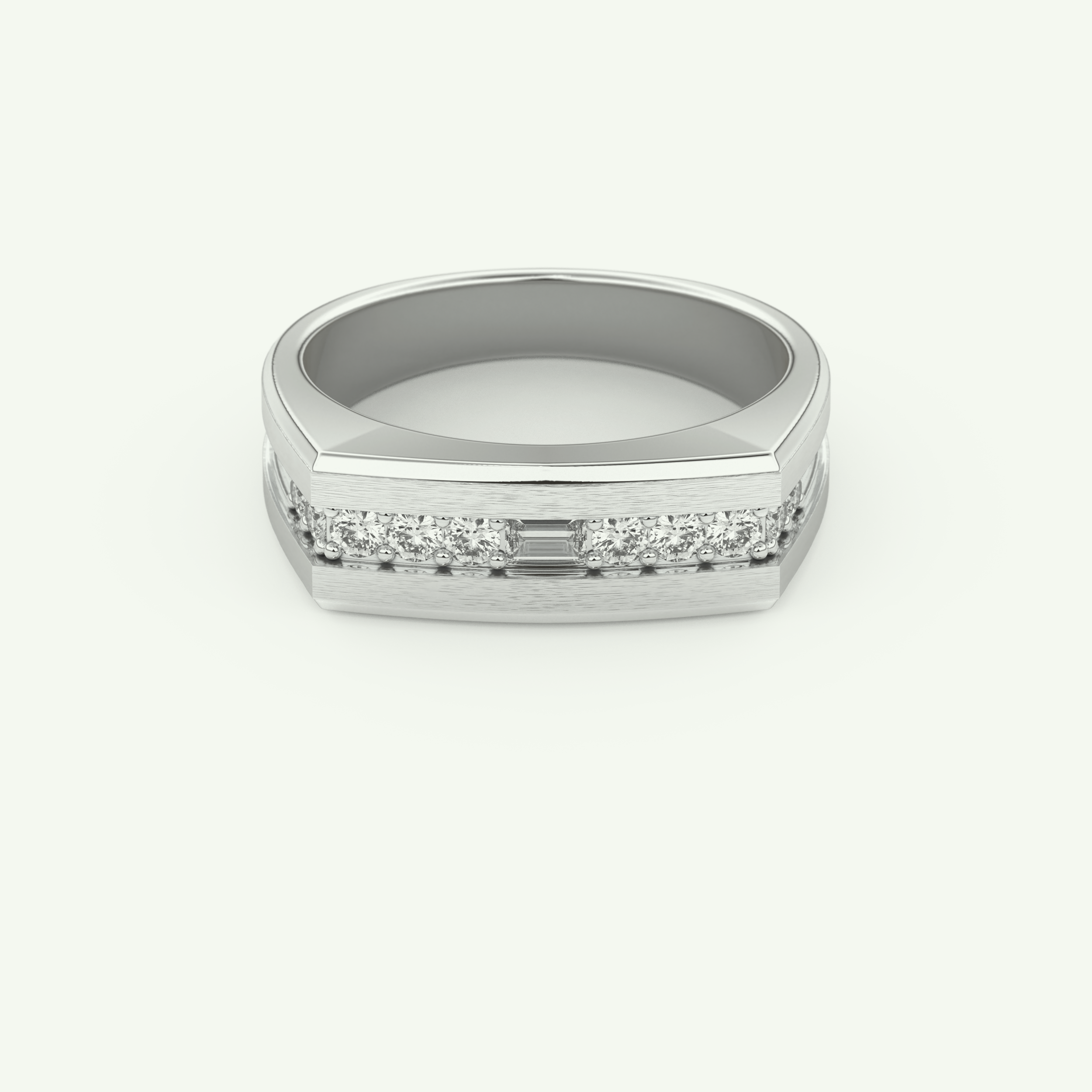 0.28 CT Round Shaped Flush Setting Lab Grown Diamond Wedding Band For Men 13