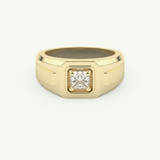 0.5 TCW Princess Lab-Grown Diamond Signet Setting Wedding Ring