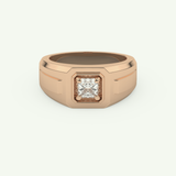 0.5 TCW Princess Lab-Grown Diamond Signet Setting Wedding Ring